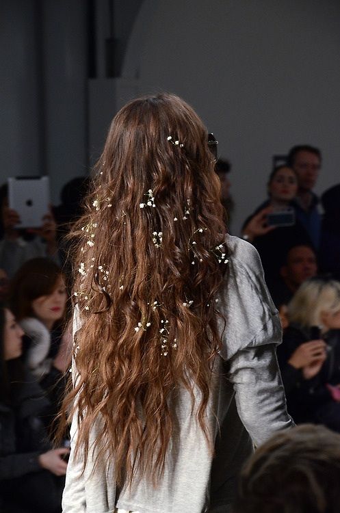 wedding hair with tiny flowers