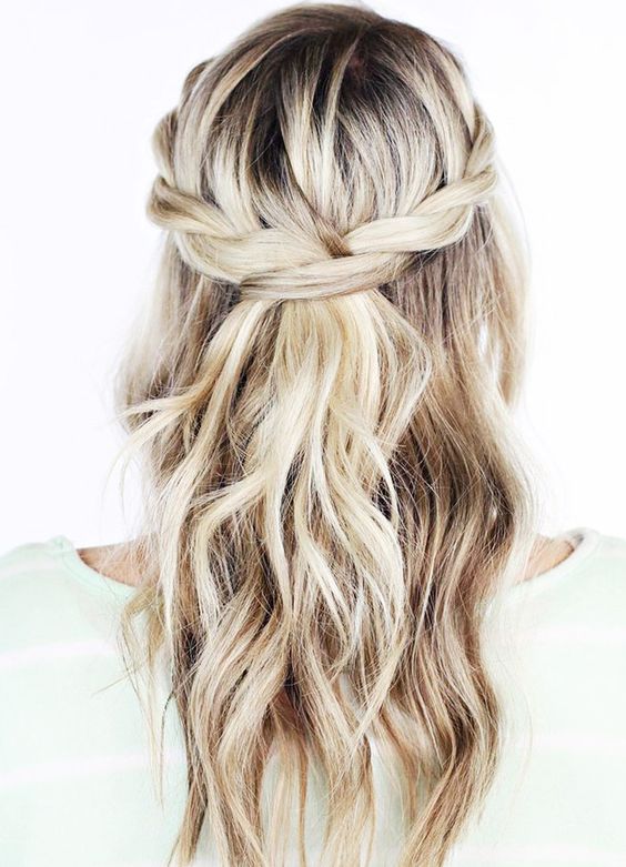 Classical half-up wedding hair style